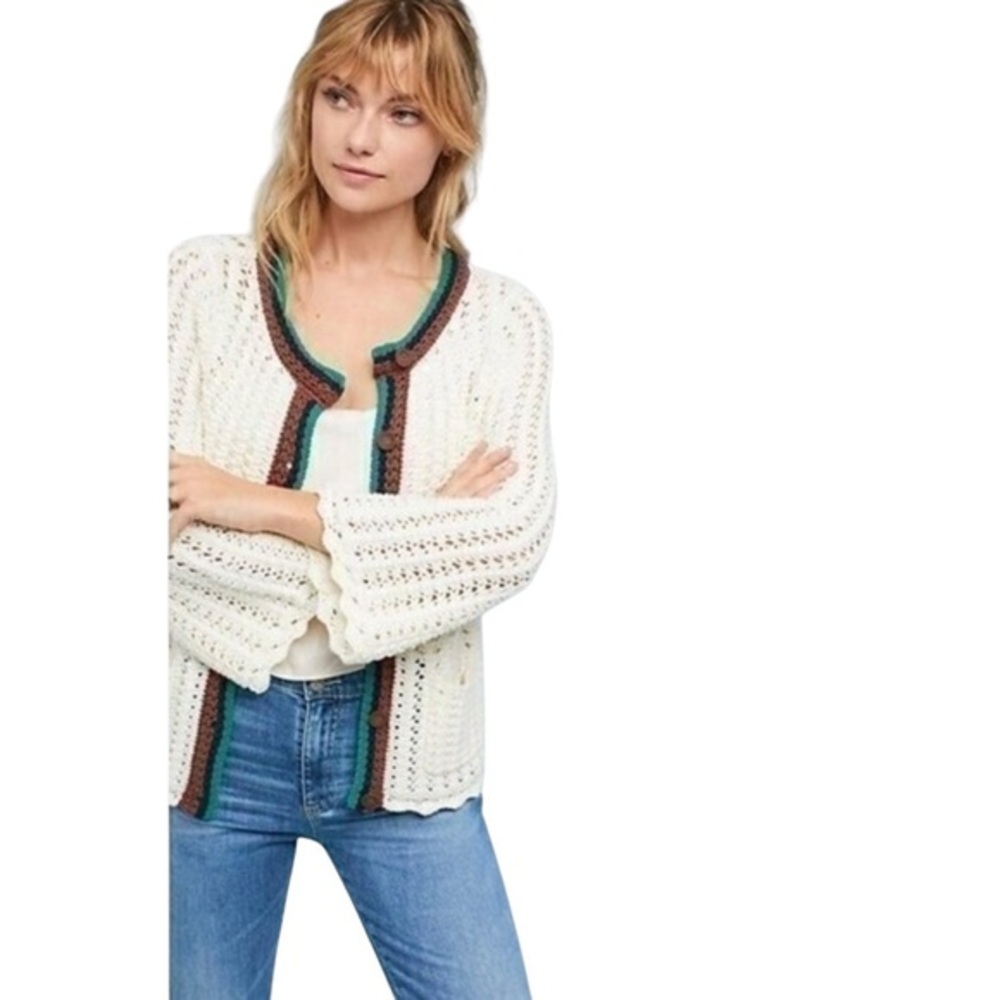 Anthropologie Postmark Elsie Open-Knit Cardigan